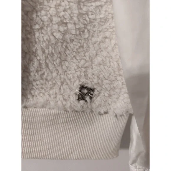 CALVIN KLEIN Fleece Jacket Windbreaker Half Zip Mock Neck Pockets Womens Small - Picture 5 of 6